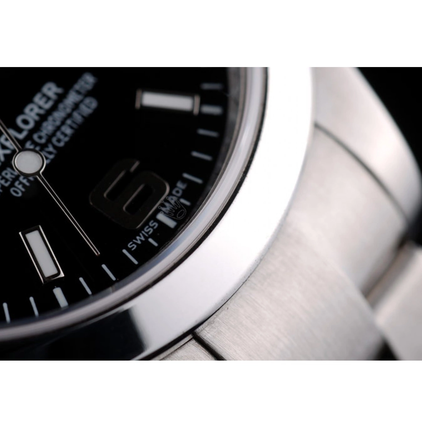 Aaa fake watches Stainless Dial Steel Rolex Black 41984 Explorer Bezel 0611
